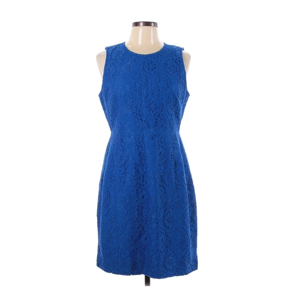 J Crew embroidered blue dress size 6